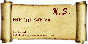 Mályi Sára névjegykártya